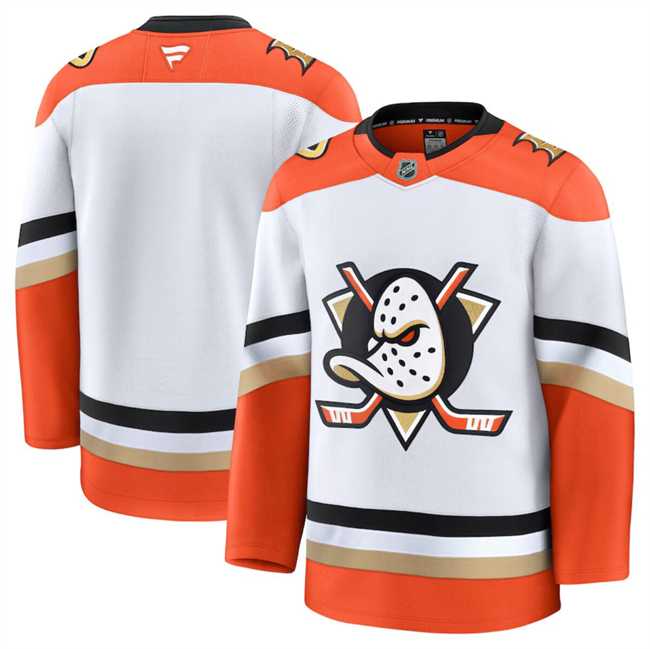 Mens Anaheim Ducks Blank White 2024-25 Away Stitched Hockey Jersey Dzhi->anaheim ducks->NHL Jersey